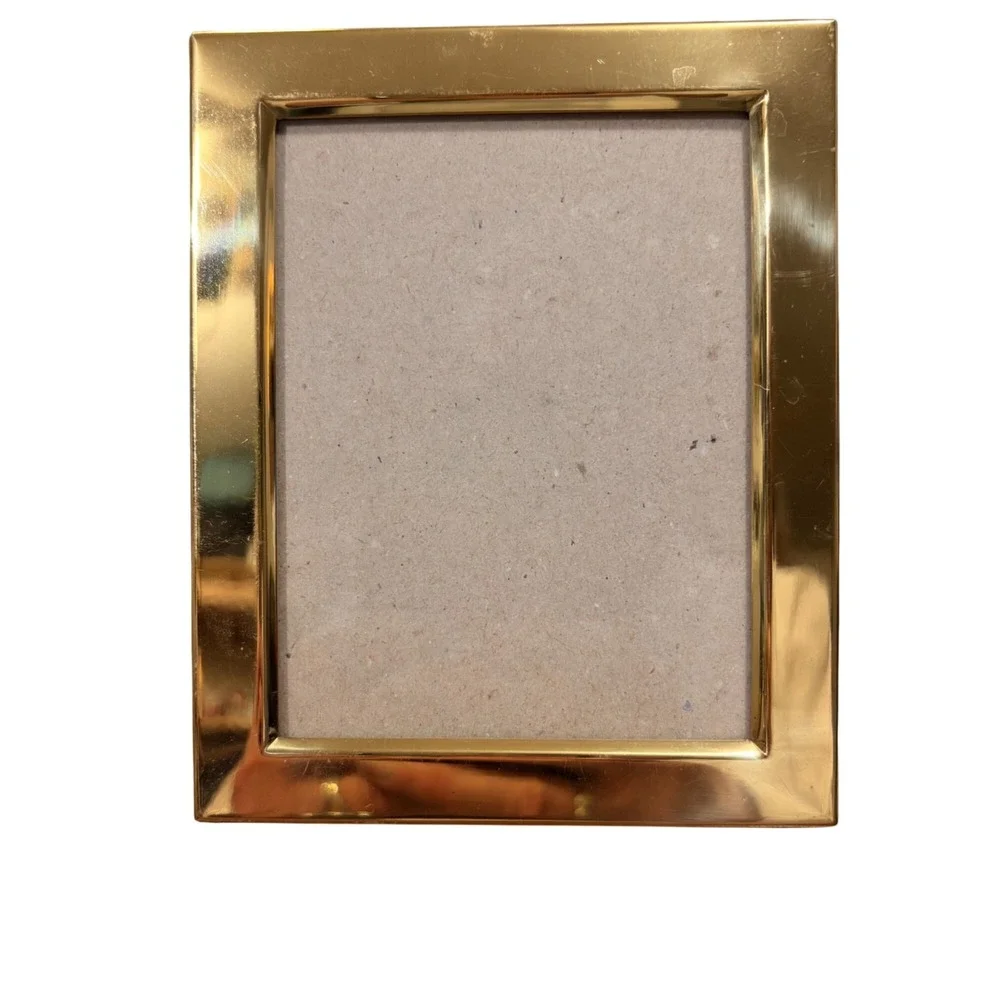 VTG‎ Micro Picture Photo Brass Frame 5x4 Minimalist Mid Century Reflective